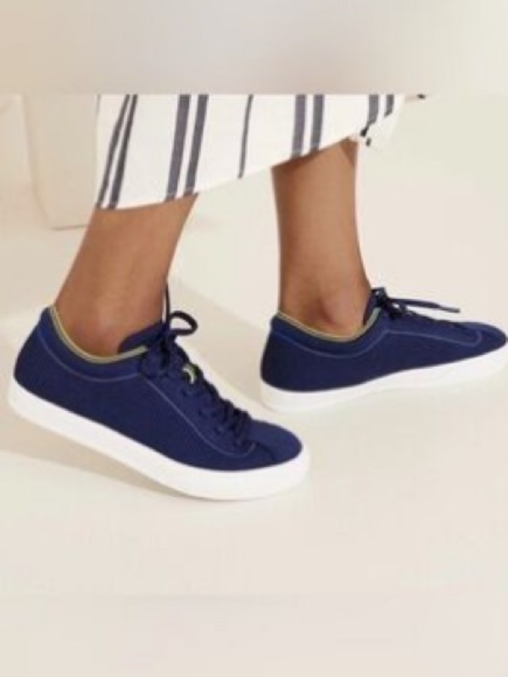 Rothy's The Lace Up Knit Blue Sneakers Women's Size 6